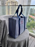 Navy Stripes Tote Bag - Improved Design