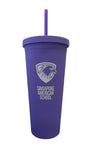Double wall matte acrylic cup with lid and straw