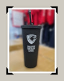 Double wall matte acrylic cup with lid and straw