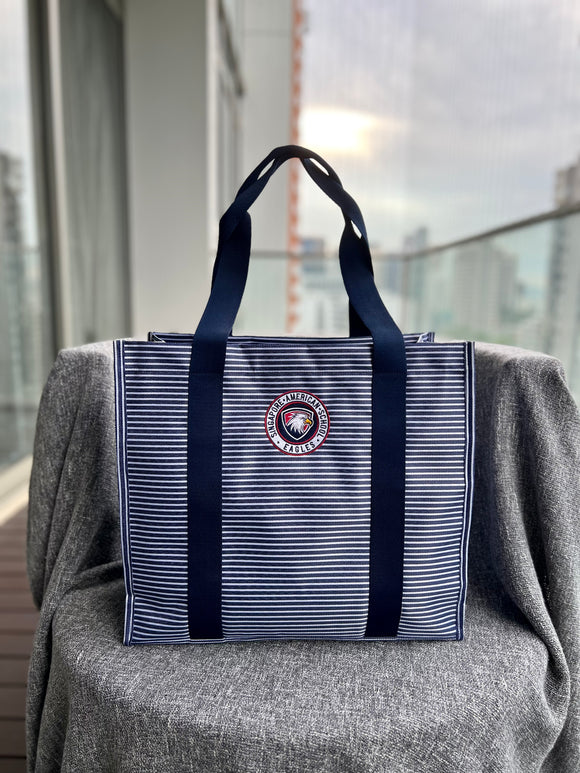 Navy Stripes Tote Bag - Improved Design