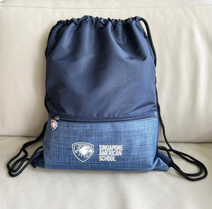 Navy Eagle Drawstring Bag