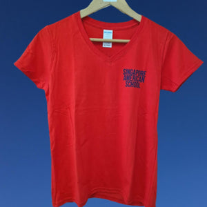 Red SAS Parent V-Neck T-Shirt